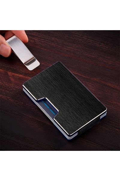 OEM Metal RFID card wallet, black