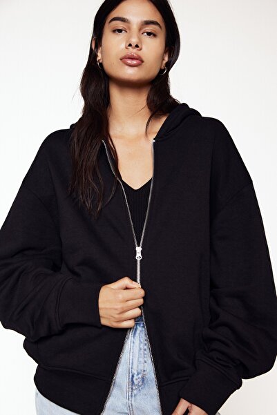 Pull & Bear Fermuarlı kapüşonlu sweatshirt