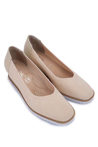 Tamer Tanca Women's Leather & Textile Beige Heeled Shoes