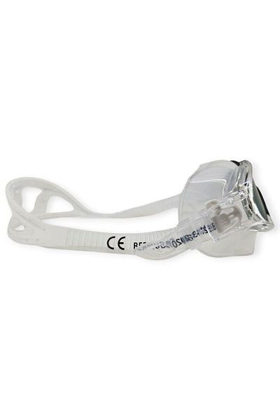 Budi Mirrored Swimming Surfing Goggles with Headphones Gift White/Black - 8170-m