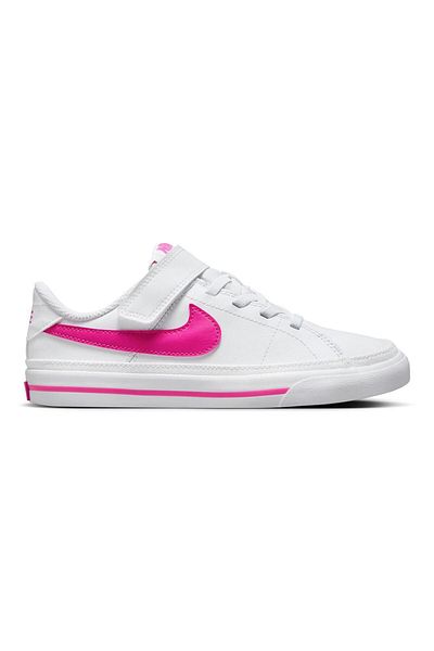 Nike Court Legacy Elastic Lace Shoes - White & Pink