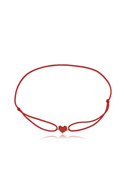 Cherry by Özkonak Kırmızı Mineli Kalp İp Bileklik