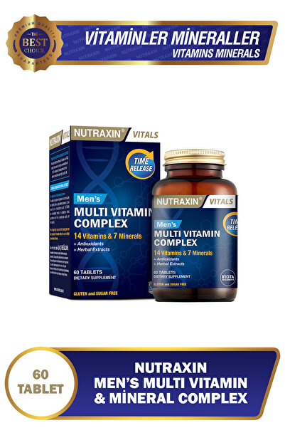 Nutraxin Multivitamin Complex Men's 60 Tablet - Mens Hair Multivitamin Şampuan 100 ml Seyahat Boy Hediye!!