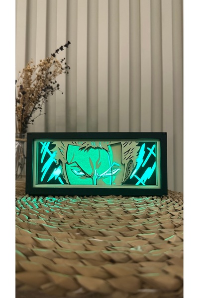 Yubi Design Roronoa Zoro 2 , One Piece - Işık Kutusu, Gölge Kutusu, Anime, Light Box