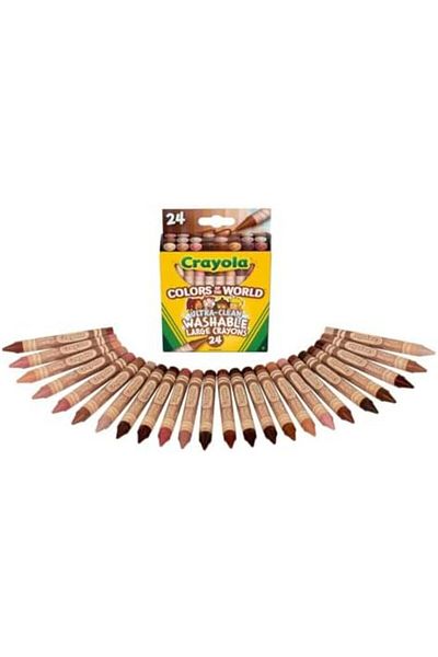 Crayola 24 Ct Large Ultra-Clean Washable Crayons, Colors of the World