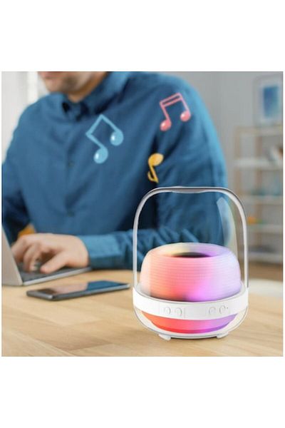 BLA BLA FOAM Portable RGB Speaker with Light Effects – 360° Surround Sound, BASS PLAUS, Bluetooth, USB, FM
