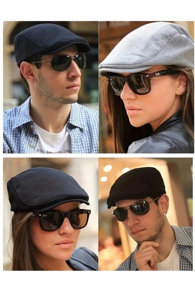 GlassySKY (SİYAH) Şık ve Kaliteli İrlanda Vintage İngiliz Tarzı Unisex Kasket...