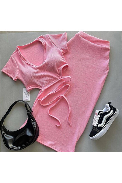 NoVibe Set de fuste elastice cu șireturi în talie pentru femei