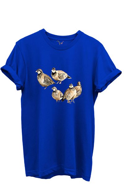 WİDİ Five Piece Cake Printed Nature and Hunting Themed 100% Cotton Regular Fit Unisex T-Shirt