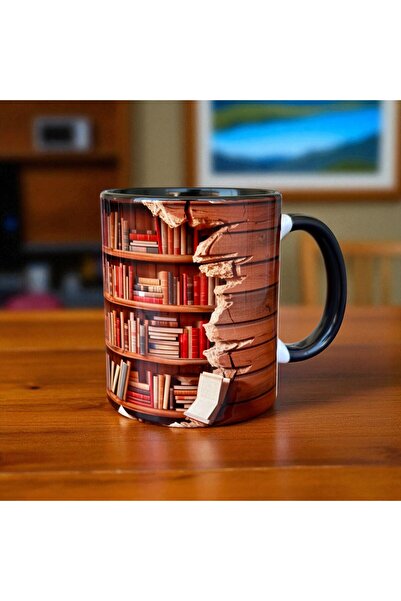 mug shop Library Quality Porcelain Design Mug - Gift Book Black Mug Cup