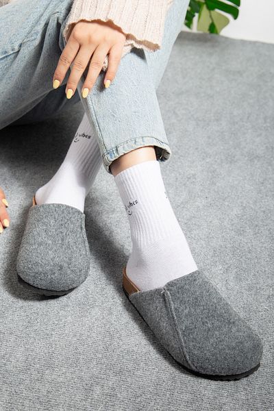 Polomia Comfort Women's Cork Sole Eva Comfort Fashion Winter Closed Front Felt Model Sabo Outdoor Daily Casual Home Slippers
