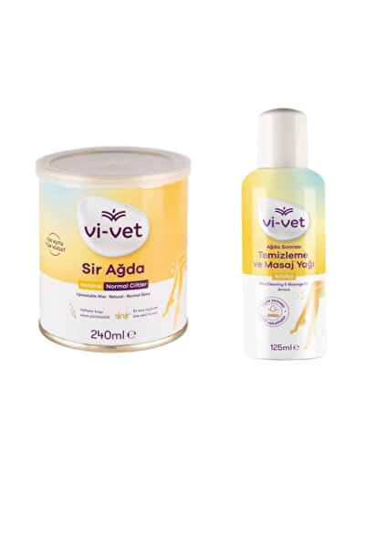 Vi-vet Vi Vet Sir Kavanoz Ağda Natural 240 gr + Ağda Sonrası Temizleme Ve Mas...