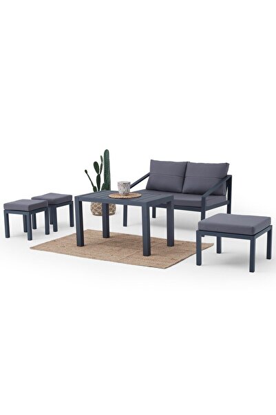 Tedarik Genel Erinöz Rimini Bahçe Balkon Oturma Grubu 2+1+1+Sehpa
