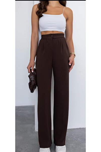 jsshop collection FLORANSA/////YAN CEPLİ KADIN DOUBLE KUMAŞ PALAZZO PANTOLON