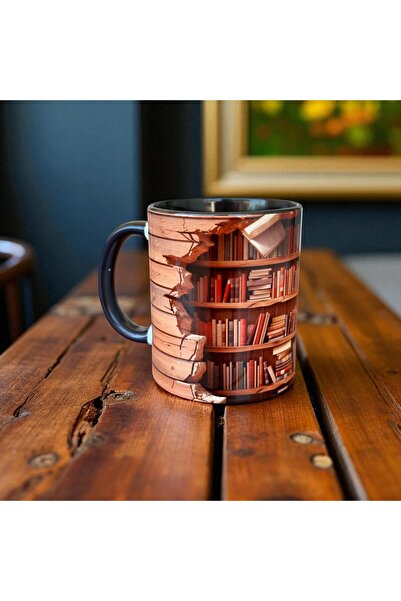 mug shop Library Quality Porcelain Design Mug - Gift Book Black Mug Cup