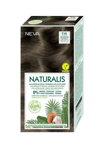 NEVA NATURALIS Hair Color Cream Set, Intense Ash Blonde 7.11, Vegan