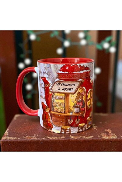 mug shop كوب شوكولاتة ساخنة كوكيز بورسلين عالي الجودة - هدية للمنزل والمكتب - كوب شاي وقهوة