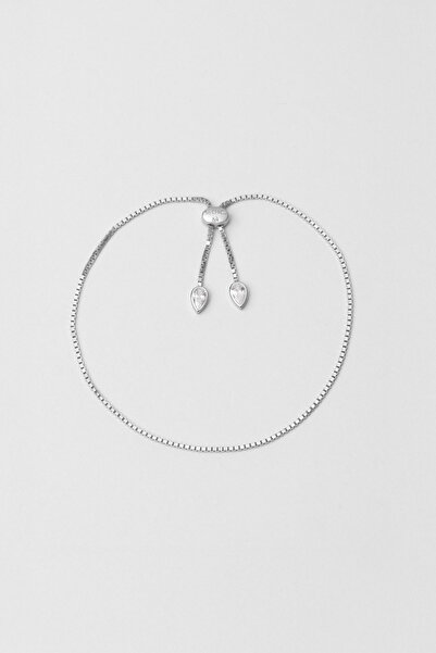 So CHIC... Mira 18 Ayar Beyaz Altın Kaplama Ayarlanabilir Gümüş Bileklik