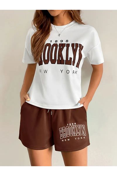 NoVibe Plus Size Unisex Printed T-Shirt and Shorts Set