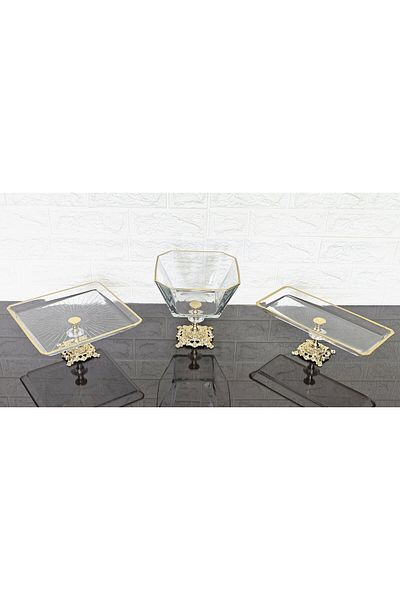 atabey home collection 3-Piece Dowery Set & Presentation Set & Cookie Bowl & Fruit Bowl & Cake Service