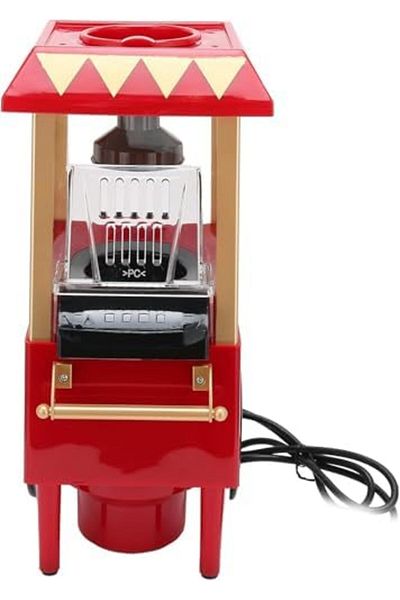 Shopi Retro Electric Hot Air Popcorn Maker Machine, Mini Size, Red, for Home Movie Nights