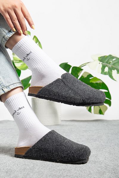 Polomia Comfort Women's Cork Sole Eva Comfort Fashion Winter Closed Front Felt Model Sabo Outdoor Daily Casual Home Slippers