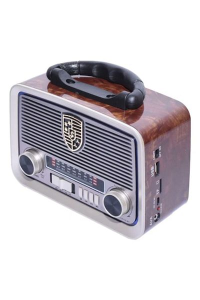 BLA BLA FOAM Radio portabil USB, mufă jack 3.5mm, card TF, baterie încorporată, FM/AM/SW, antenă telescopică, maro