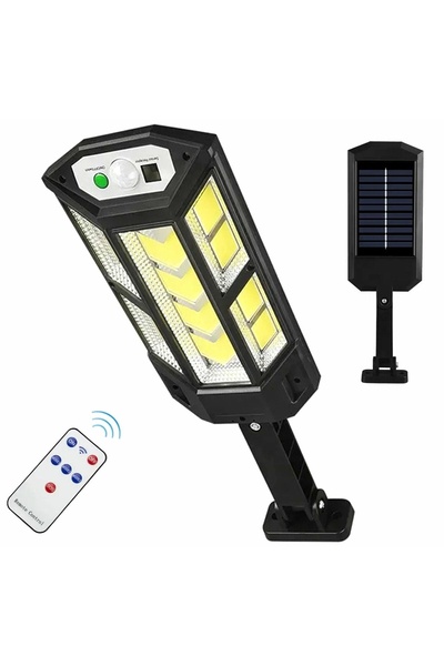 Aptel Соларна LED лампа, 3 режима, сензор за движение, 124 светодиода, черна,...