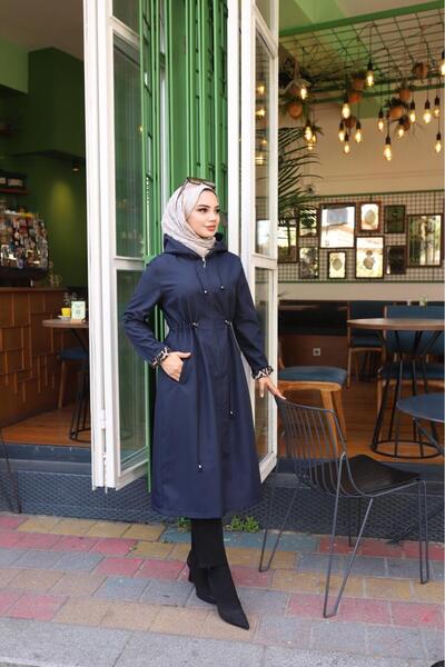 ALNİSS COLLECTİON Büyük Beden İçi Leopar Desenli Trençkot