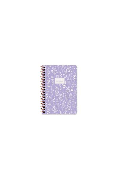KESKİN COLOR Keskin A6 Çizgili Spiralli Pastel Flora Defter - Mor