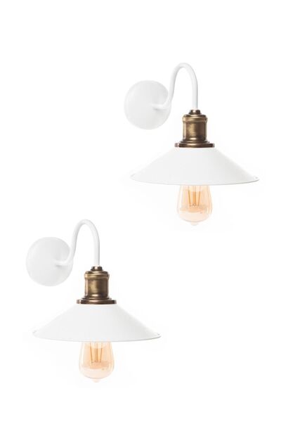 ABAJUR EVİM Beyaz Kasa Duvar Aplik 2 Adet ( Pilli Değildir )