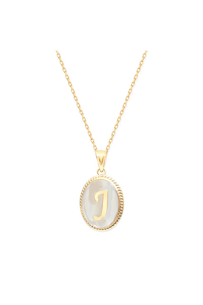Aslı Gold Altın J Harfi Taşlı Kolye (KLY0091)