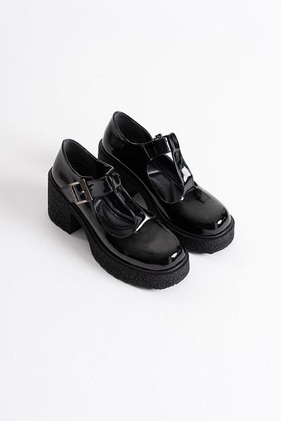 MarjinalTrendim Mathilda Women's Black Patent Leather Casual Shoes