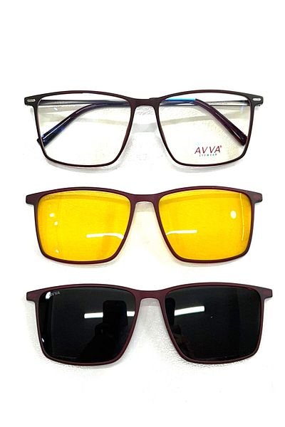 Avva 2118 C5 B-G Polarized&Antifar Clip on Men's Sunglasses