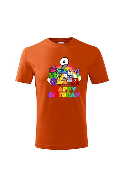 Malfini Tricou personalizat, "Numberblocks - Happy Birthday ", 9 ani,