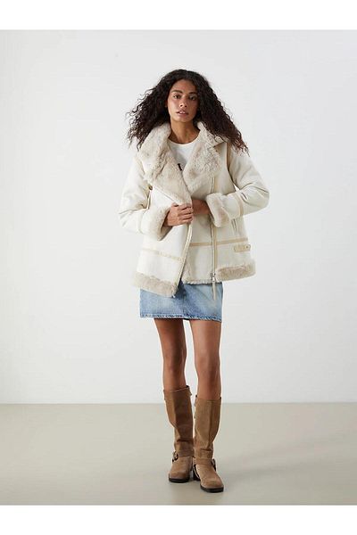LC Waikiki XSIDE Biker Collar Femei Suede Look Coat (W5)