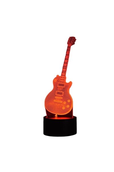 Flo Lampa de Veghe cu Telecomanda si Baterii/USB 3D Model Chitara Multicolor