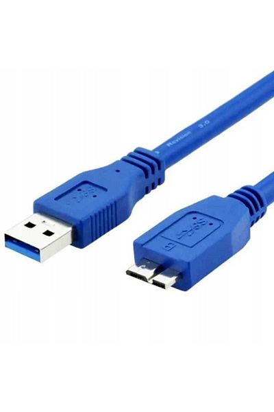 PROCART Cablu USB 3.0 A la micro B, transfer de date 5 GB/s, lungime 50 cm, albastru marin