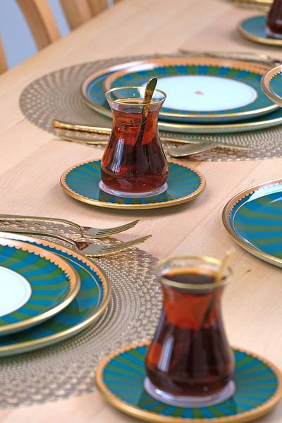 Glore Green Line 12 Piece Tea Set for 6 People