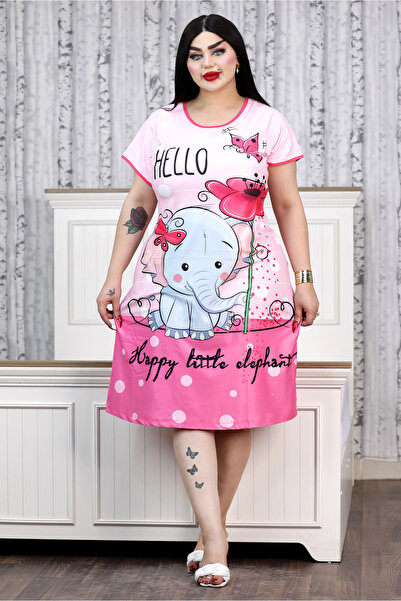 AsrymShop كاش فستان صيفي بيتي طويل ثري دي 3D رسمة وردة فيل فلافيلو