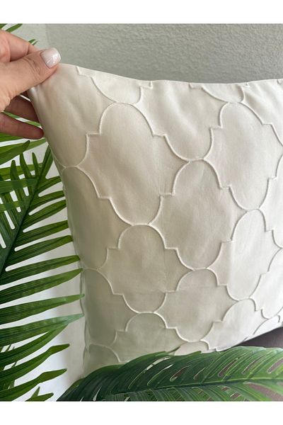 Decamor home Husă de pernă de culoare crem cu model în relief