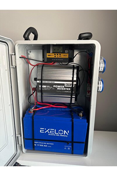 EnerjiStar Taşınabilir Solar Paket 100ah Jel akü 1200w İnvertör 215w Güneş Pa...