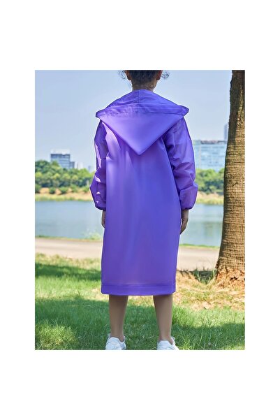 dalip Rain Poncho, Flippy, for Kids 100-145 cm, EVA, Waterproof, Snap Closure, Purple