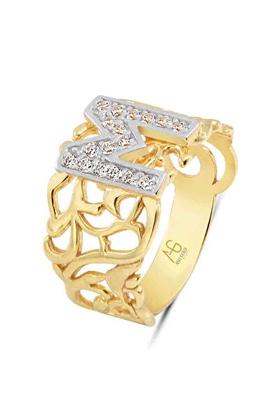Aslı Gold Altın M Harfi Yüzük (YZK0012)
