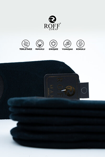 ROFF ÇORAP Roff Cotton Men's Ballerina Socks Seamless Invisible Anti-Slip Silicone Pack of 9