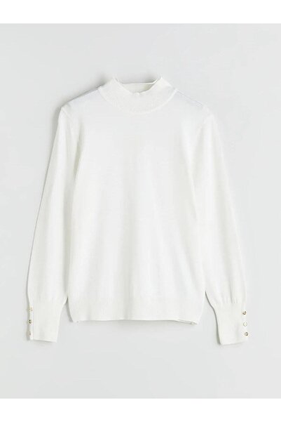 LC Waikiki LCWAIKIKI Pulover de tricotaj pentru femei cu guler ridicat clasic (W5)