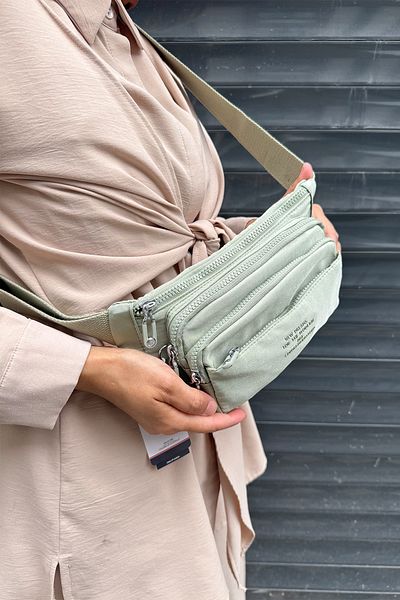 Just Polo Imported Crinkle Fabric Unisex Waist Bag