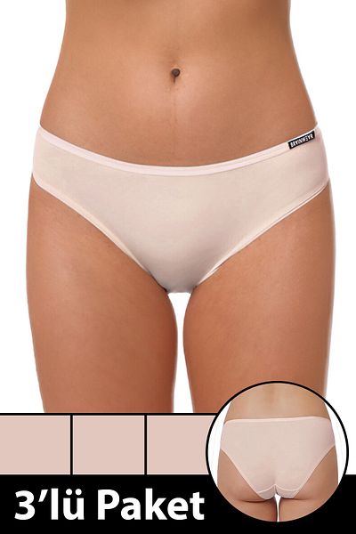BRAINWEAR Women's 3 Pack Lycra Cotton Bikini Panties