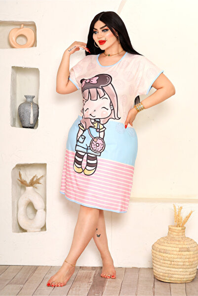 AsrymShop كاش فستان صيفي بيتي طويل ثري دي 3D رسمة بنت وشنطة