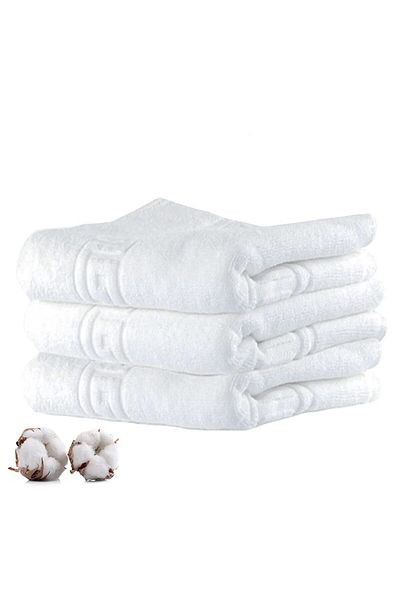 Quasar & Co. Set of 3 bath towels, 50 x 90 cm, 600 g/m2, hotel quality, 100% cotton, white